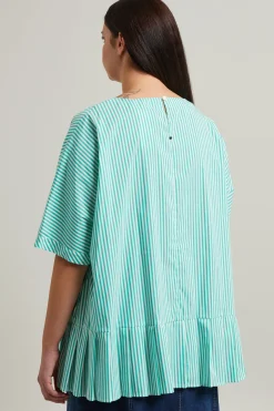 Blusa in cotone - Bianco Verde
