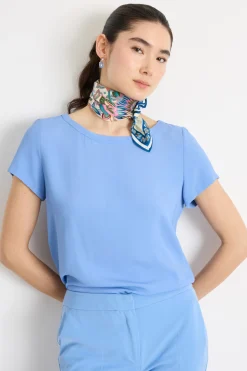 Blusa in crepe - Azzurro