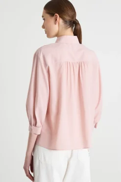 Blusa in crepe con foulard - Rosa