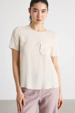 Blusa in crepe de chine - Avorio