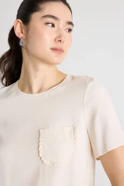 Blusa in crepe de chine - Avorio