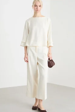 Blusa in crepe de chine - Avorio