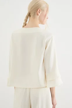 Blusa in crepe de chine - Avorio