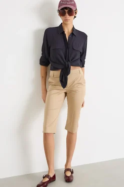 Blusa in crepe de chine - Blu
