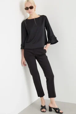 Blusa in crepe de chine - Nero