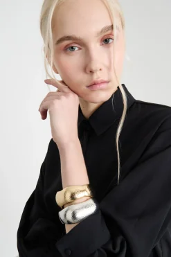 Blusa in crepe de chine - Nero