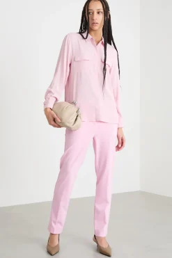 Blusa in crepe de chine - Rosa