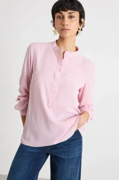 Blusa in crepe de chine - Rosa