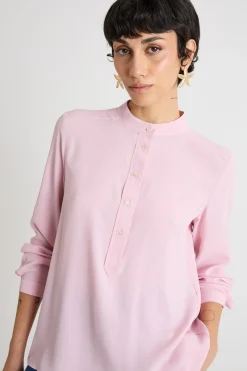 Blusa in crepe de chine - Rosa