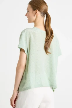 Blusa in crepe de chine stampato - Verde