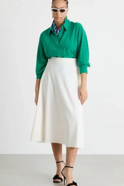 Blusa in crepe de chine - Verde