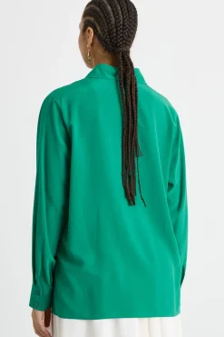 Blusa in crepe de chine - Verde