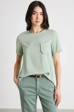 Blusa in crepe de chine - Verde