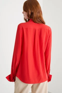 Blusa in crepe fluido - Rosso