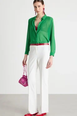 Blusa in crepe - Verde