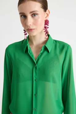 Blusa in crepe - Verde