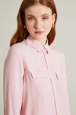 Blusa in crépe di misto seta - Rosa