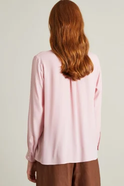 Blusa in crépe di misto seta - Rosa