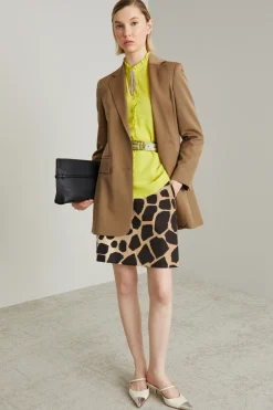 Blusa in crèpe di misto seta - Verde Acido