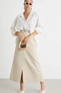 Blusa in fil coupé - Bianco