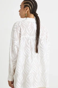 Blusa in fil coupé - Bianco