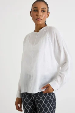 Blusa in garza leggera - Bianco