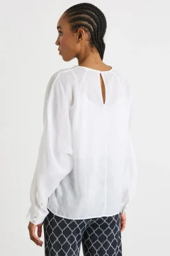 Blusa in garza leggera - Bianco