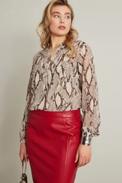 Blusa in georgette - Beige