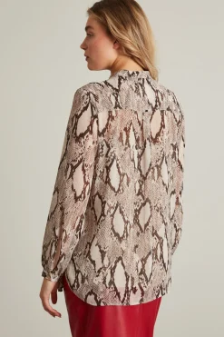 Blusa in georgette - Beige