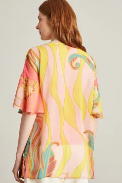 Blusa in georgette - Rosa Giallo Azzurro