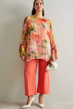 Blusa in georgette - Rosa Polvere Arancione