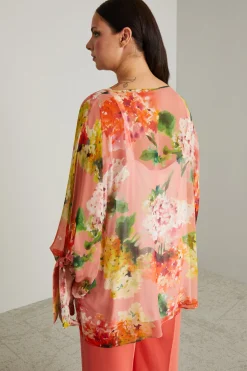 Blusa in georgette - Rosa Polvere Arancione