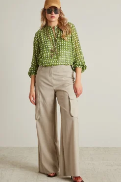 Blusa in georgette - Verde