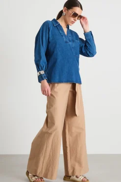 Blusa in jeans - Blu