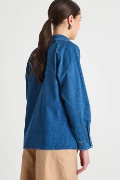 Blusa in jeans - Blu