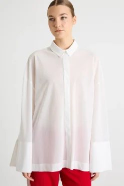 Blusa in jersey voile - Bianco