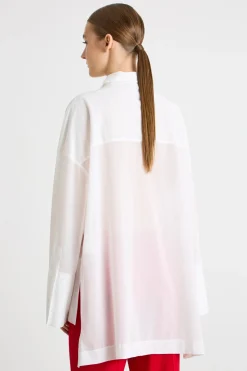 Blusa in jersey voile - Bianco