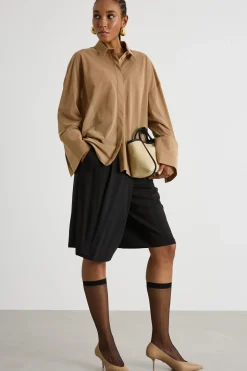 Blusa in jersey voile - Cammello