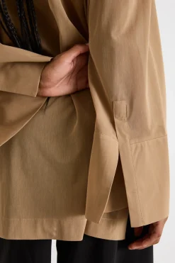 Blusa in jersey voile - Cammello