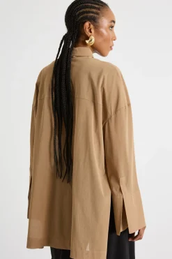 Blusa in jersey voile - Cammello