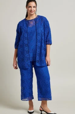 Blusa in macramè - Blu