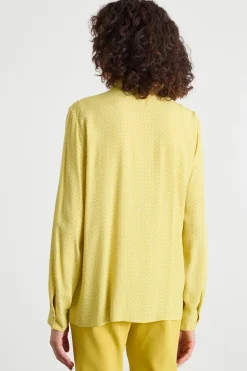 Blusa in marocaine stampata - Giallo