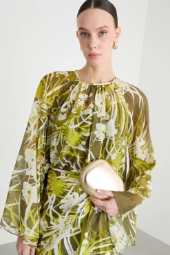 Blusa in mussola con top - Verde