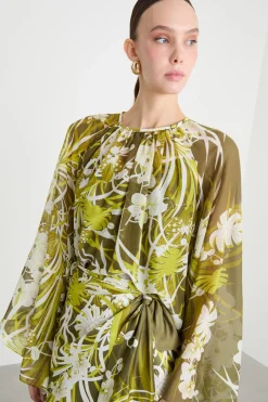 Blusa in mussola con top - Verde