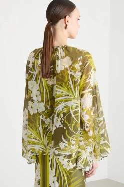 Blusa in mussola con top - Verde