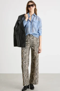 Blusa in organza - Azzurro