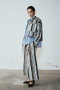 Blusa in organza - Azzurro