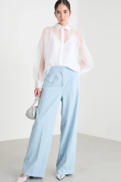 Blusa in organza - Bianco