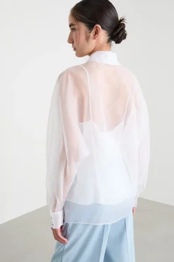Blusa in organza - Bianco