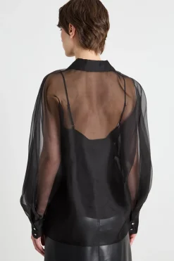 Blusa in organza - Nero